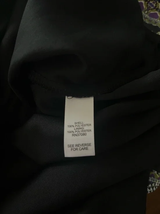 Cato Womens Shift Dress XL Chic Black Paisley Print Colorful Business Casual Tie - Picture 7 of 7